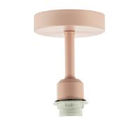 Happy Homewares Traditional Soft Blush Pink Ceiling Light Fitting for Industrial Style Light Bulbs | 12cm x 17cm | Suitable for Lamp Shades with E27 Lamp Holder