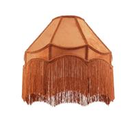 Handmade Victorian Empire Lampshade in Mustard Ochre Velvet with Embroidered Trims and Long Tassels | 40cm x 26cm | for Pendant Floor or Table Lamp by Happy Homewares