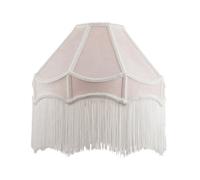 Happy Homewares Traditional Victorian Empire 40Cm Lamp Shade In Soft Pink With Tassels