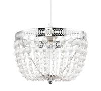 Happy Homewares Traditional Vintage Chrome Pendant Lighting Shade With Clear Acrylic