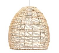 Happy Homewares Traditional and Vintage Intricate Spiral Cage Designed Natural Brown Rattan Ceiling Pendant Lighting Shade| 30cm x 30cm | 40w Max | Shade Only