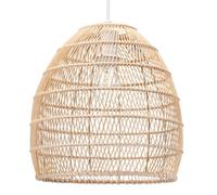 Traditional and Vintage Intricate Spiral Cage Designed Natural Brown Rattan Ceiling Pendant Lighting Shade| 30cm x 30cm | 40w Max | Shade Only by Happy Homewares