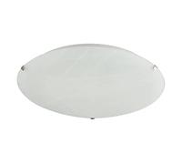 Happy Homewares Traditional White Alabaster Circular Glass IP20 Flush Ceiling Light Fitting