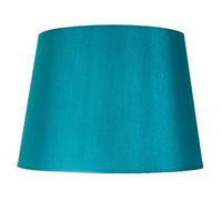 Happy Homewares Traditionally Designed Medium 12" Lamp Shade in Teal Faux Silk Fabric | 60w Max | 30cm Bottom Diameter