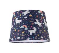 Happy Homewares Unicorn Themed Childrens Lampshade With Rainbows And Colourful Flowers