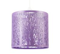 Happy Homewares Unique And Beautiful Lavender Lilac Metal Forest Design Pendant Shade