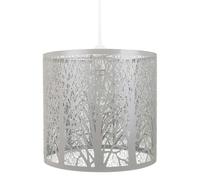 Happy Homewares Unique and Beautiful Soft Grey Metal Forest Design Ceiling Pendant Shade