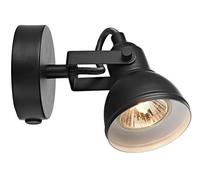 Happy Homewares Unique Industrial Designed Matt Black Switched Wall Spot Light