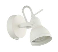 Happy Homewares Unique Industrial Designed Matt White Switched Wall Spot Light