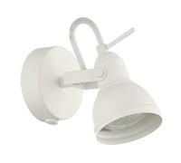 Happy Homewares Unique Industrial Designed Matt White Switched Wall Spot Light Adjustable in All Directions