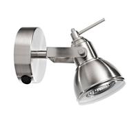 Happy Homewares Unique Industrial Designed Satin Nickel Switched Wall Spot Light