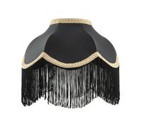Happy Homewares Victorian Designed Empire Lampshade In Black Faux Silk With Gold Trims
