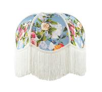 Happy Homewares Victorian Empire Lamp Shade in Sky Blue with Colourful Floral Decor