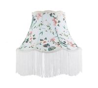 Happy Homewares Victorian Styled Vintage Lamp Shade with Green & Blue Floral Decor in Duck Egg Blue | Size: 16 inches Happy Homewares Duck Egg Blue 16 inches