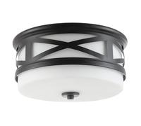Happy Homewares Vintage Classic Bathroom Flush Ceiling Light Fitting In Matte Black