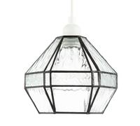 Happy Homewares Vintage Classic Bronze Pendant Shade with Moroccan and Water Glass