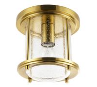 Happy Homewares Vintage Industrial Ceiling Light in Satin Gold with Clear Bubble Glass Happy Homewares Gold