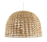 Happy Homewares Vintage Intricate Woven Lattice Light Toned Rattan Pendant Light Shade