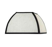 Happy Homewares Vintage Victorian Square Lamp Shade in Oatmeal Linen and Black Trim
