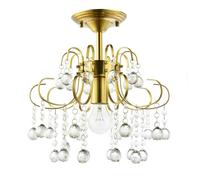Waterfall Satin Gold Ceiling Light Fitting with Clear Acrylic Spheres Happy Homewares Gold One Size