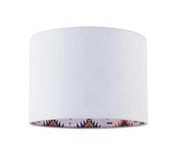 Western Cactus Themed White Linen Lamp Shade with Inner Blue and Orange Vibrant Print | 18cm x 25cm | for Pendant or Lamp Bases by Happy Homewares