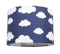 Happy Homewares White Clouds Children's/Kids Blue Cotton Fabric Bedroom Lamp or Pendant Shade