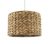 Chic Woven Thick Twisted Brown Paper Pendant Shade with Drum Shape Design | 20cm x 30cm | for Ceiling Pendant or Table Lamp Base by Happy Homewares