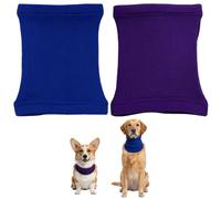 Happy Hoodie for Dog, 2 Pcs Dog Bandana Set, Clothing & Accessories for dogs with Cooling Effect, Purple and Blue Dog Bandanas for Medium Dogs, Noise Reducing Pet Scarf for Outdoor Activities