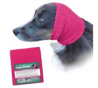 Happy Hoodie The Original Calming Band for Dogs & Cats - for Anxiety Relief - Noise Canceling for Fireworks, Thunderstorms, Pet Grooming & Force Drying - Dog Calming Aid Since 2008 (Large, Pink)