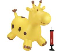 Happy Hopperz Gold Giraffe Inflatable Bouncy Animal with Grippable Ears/Horns, Easy to Clean Space Hopper for Indoor and Outdoor Play, Bouncing Toy, Pump Included, 12 Months-5 Years