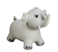 Happy Hopperz Inflatable Bouncy Animal with Grippable Ears/Horns, Easy to Clean Space Hopper for Indoor and Outdoor Play, Bouncing Toy, Pump Included, 12 Months-5 Years, Grey Elephant