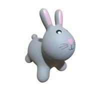 Happy Hopperz Inflatable Bouncy Animal with Grippable Ears/Horns, Easy to Clean Space Hopper for Indoor and Outdoor Play, Bouncing Toy, Pump Included, 12 Months-5 Years, Grey Rabbit
