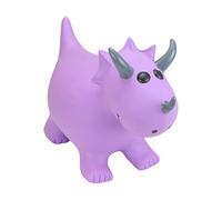 Happy Hopperz Inflatable Bouncy Animal with Grippable Ears/Horns, Easy to Clean Space Hopper for Indoor and Outdoor Play, Bouncing Toy, Pump Included, 12 Months-5 Years, Purple Triceratops