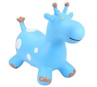 Happy Hopperz Inflatable Bouncy Animal with Grippable Ears/Horns, Easy to Clean Space Hopper for Indoor and Outdoor Play, Bouncing Toy, Pump Included, 12 Months-5 Years, Blue Giraffe
