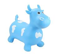 Happy Hopperz Inflatable Bouncy Animal with Grippable Ears/Horns, Easy to Clean Space Hopper for Indoor and Outdoor Play, Bouncing Toy, Pump Included, 12 Months-5 Years, Big Face Blue Bull