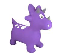 Happy Hopperz Inflatable Bouncy Animal with Grippable Ears/Horns, Easy to Clean Space Hopper for Indoor and Outdoor Play, Bouncing Toy, Pump Included, 12 Months-5 Years, Purple Baby Dino