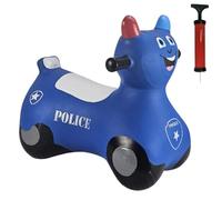 Happy Hopperz Police Patrol Police Balance Bike Blue - For Ages 12 Mnths to 5 Yrs -Baby/Toddler Balance Bike-Indoor/Outdoor Toy with Pump & One Way Valve-Space Hopper Style -Kids Fun Ride