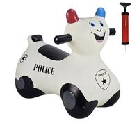 Happy Hopperz Police Patrol Squad Balance Bike - White - Indoor/Outdoor Balance Bike for 12 Months to 5 Years - Includes Pump - Toddler Baby Balance Bike 1-3+ Year Olds