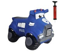 Happy Hopperz Police 'Patrol Squad' Truck Toy - Blue - Free Pump & One Way Valve - Indoor/Outdoor Space Hopper for Kids 12 Months to 5 Years - Ideal as Baby Balance Bike for 1-3 Year Olds