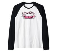 Happy Hour Heroes - Funny Drinking Squad Team Raglan Baseball Tee