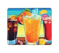 Happy Hour Print Mouse Pad Gaming Mouse Mat with Non-Slip Rubber Base Square Mouse Pad Waterproof Laptop Mouse Mat Washable Computer Mousepad for Home Office Work 7 x 8.6 in