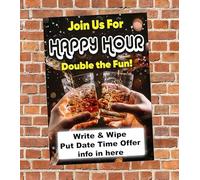 Happy Hour Pub Club Advertising Display Notice Sign Poster A0 Size (1189mm x 841mm) V1