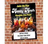 Happy Hour Pub Club Advertising Display Notice Sign Poster A1 Size (841mm x 594mm) V3