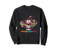 Happy Hour Starts With Wine Lover Design Sweatshirt