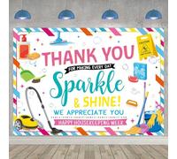 Happy Housekeeping Week Banner Backdrop 8x6FT Thank You for Making Every Day Sparkle and Shine Background Housekeeping Appreciation Week Decorations Supplies Photo Props