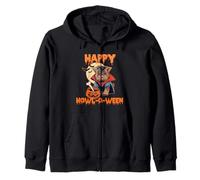 HAPPY HOWL-O-WEEN Morkie Vampire Halloween Dog Meme Zip Hoodie