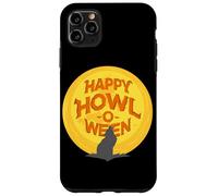 Happy Howl-O-Ween Wolf Howling Under A Full Moon October 31 Case for iPhone 11 Pro Max