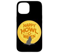 Happy Howl-O-Ween Wolf Howling Under A Full Moon October 31 Case for iPhone 15