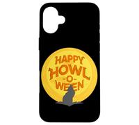 Happy Howl-O-Ween Wolf Howling Under A Full Moon October 31 Case for iPhone 16 Plus
