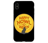 Happy Howl-O-Ween Wolf Howling Under A Full Moon October 31 Case for iPhone XS Max